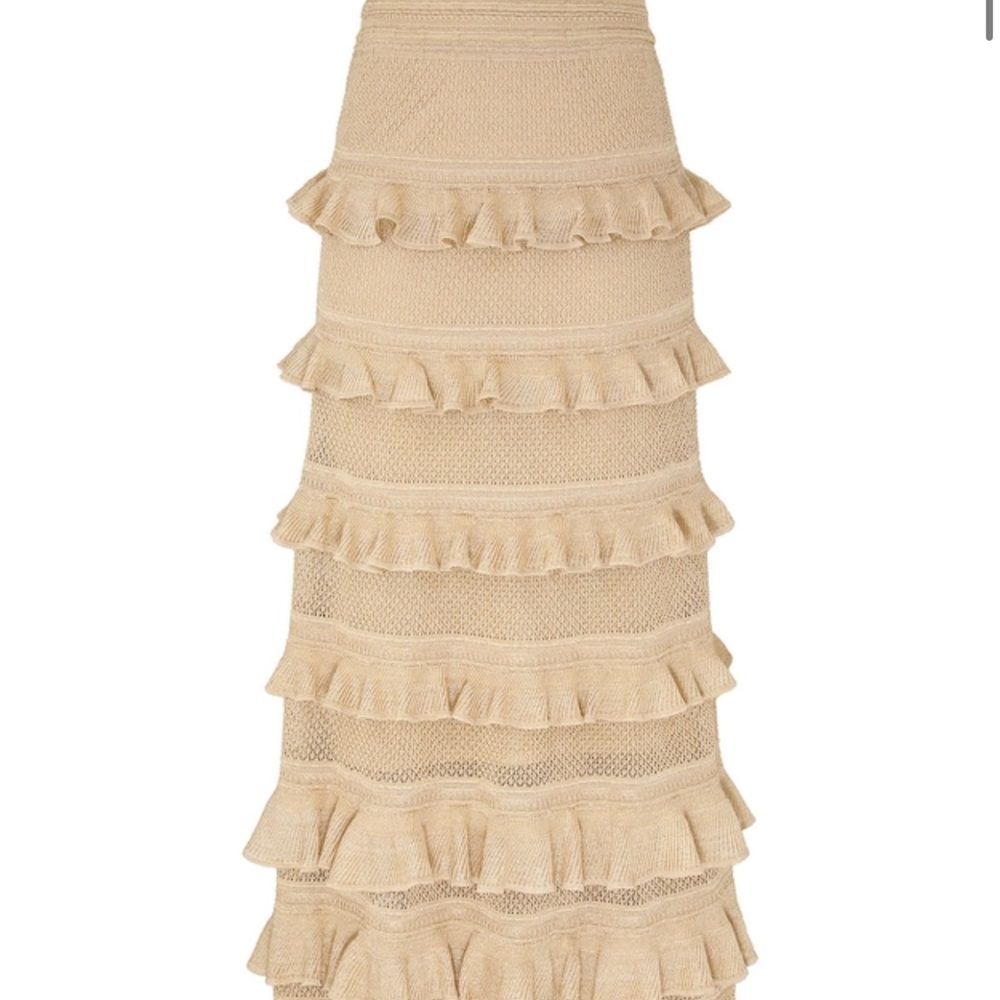Zimmermann Beige Layered Maxi Skirt